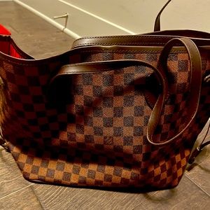 Black-Brown check tote bag